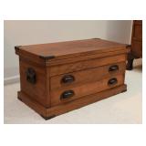 Antique Wooden Sewing Box / Tool Box with Drawers