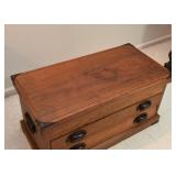 Antique Wooden Sewing Box / Tool Box with Drawers
