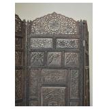 Wood Carved 3-Panel Folding Room Screen