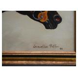 Framed Horse Racing Painting, Signed and Dated