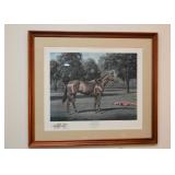 Framed Horse Racing Print (Affirmed), Signed and Numbered