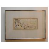 Framed Horse Racing Watercolor