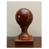 Wood Carved Ball / Orb with Stand