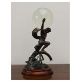 Crystal Ball / Orb with Atlas Display Stand