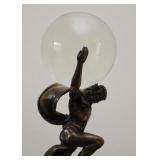 Crystal Ball / Orb with Atlas Display Stand