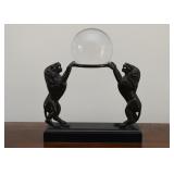 Crystal Ball / Orb with Lions Display Stand