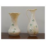 Belleek Shamrock Vase & Pitcher