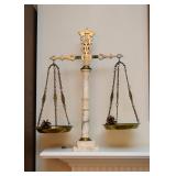 Vintage Brass & Marble Justice Scale / Scales of Justice