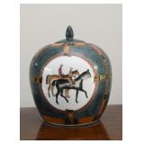 Chinese Porcelain Jar with Horses