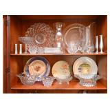 Vintage Glassware & Crystal, Hand Painted China Plates