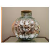 Large Glass Jar of Seashells 