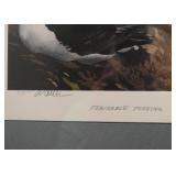 Framed Puffins Print, Signed