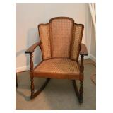 Vintage Rocking Chair / Rocker with Cane Back & Seat