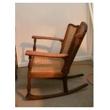 Vintage Rocking Chair / Rocker with Cane Back & Seat