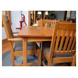 Mission Oak Dining Table & 6 Chairs by Stickley (2 Captain