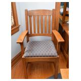 Mission Oak Dining Table & 6 Chairs by Stickley (2 Captain