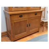 Mission Oak China Cabinet with Leaded Glass Doors by Stickley