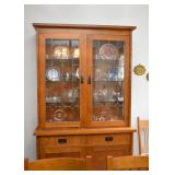 Mission Oak China Cabinet with Leaded Glass Doors by Stickley
