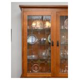 Mission Oak China Cabinet with Leaded Glass Doors by Stickley