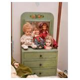 Vintage Collectible Dolls, Toy Doll Dresser