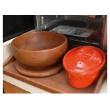 Wooden Salad Bowl, Dutch Oven / Covered Baker