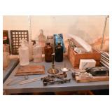 Chemistry Bottles, Beakers, Tools, Etc.