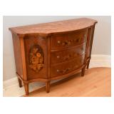 Beautiful Inlaid Marquetry Burl Wood Sideboard / Credenza