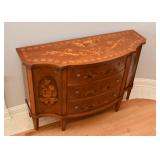 Beautiful Inlaid Marquetry Burl Wood Sideboard / Credenza