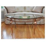 Metal Cocktail / Coffee Table with Glass Top