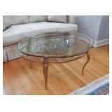 Metal Cocktail / Coffee Table with Glass Top