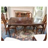 Queen Anne Style Dining Table and Chairs (set of 7 chairs--6 Side Chairs & 1 Captain