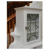 Cottage Chic White Display Cabinet with Glass Door