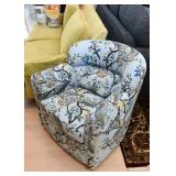 Whimsical Armchair with Peacock Upholstery