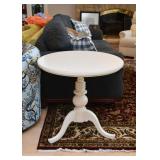 Cottage Chic White Round Accent Table
