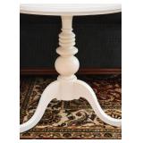 Cottage Chic White Round Accent Table