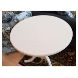 Cottage Chic White Round Accent Table