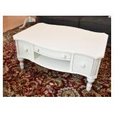 Cottage Chic White Coffee / Cocktail Table (has storage on both sides)