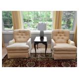 Pair of Tufted Recliner Armchairs
