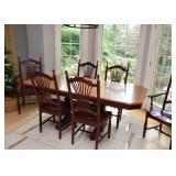 Kitchen Table with 6 Chairs (2 Tone Wood)