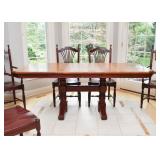 Kitchen Table with 6 Chairs (2 Tone Wood)