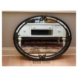 Oval Wall Mirror with Metal Frame