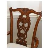 Beautiful Dining Table with Ornate Carved Legs & 6 Chairs (comes with 2 extension leaves)
