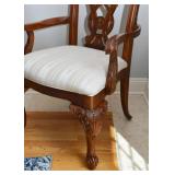 Beautiful Dining Table with Ornate Carved Legs & 6 Chairs (comes with 2 extension leaves)