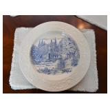 Blue Transferware Plate by Crown Devon (England)