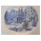 Blue Transferware Plate by Crown Devon (England)