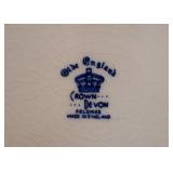 Blue Transferware Plate by Crown Devon (England)