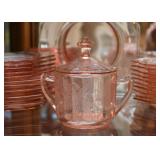 Pink Depression Glass Sugar Bowl