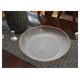 Glass Centerpiece Bowl with Gold Rim