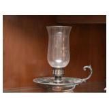 Hurricane Candle Holder with Etched Glass