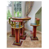 Pub Table & 4 Chairs by Sticks (Four Seasons Theme with Quotes, each chair is different)